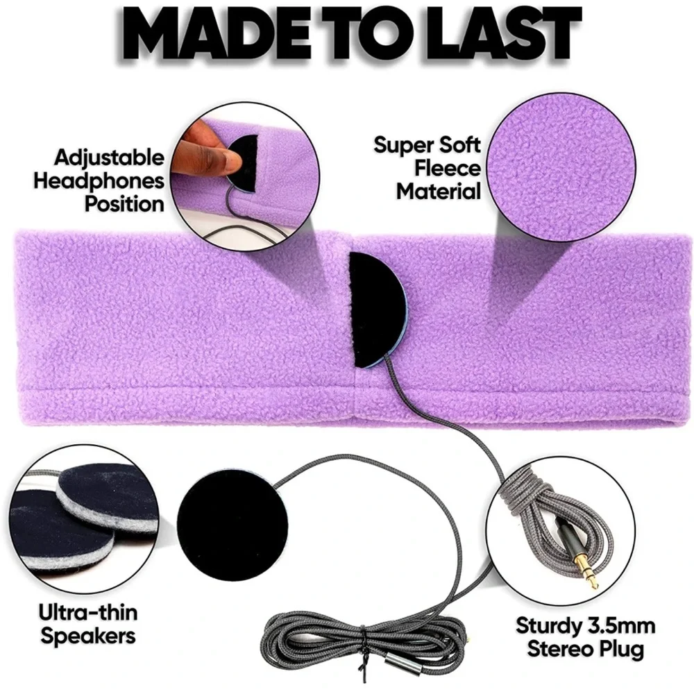 CozyPhones Over The Ear Headband Headphones, Sleep Headphones Ultra Thin
